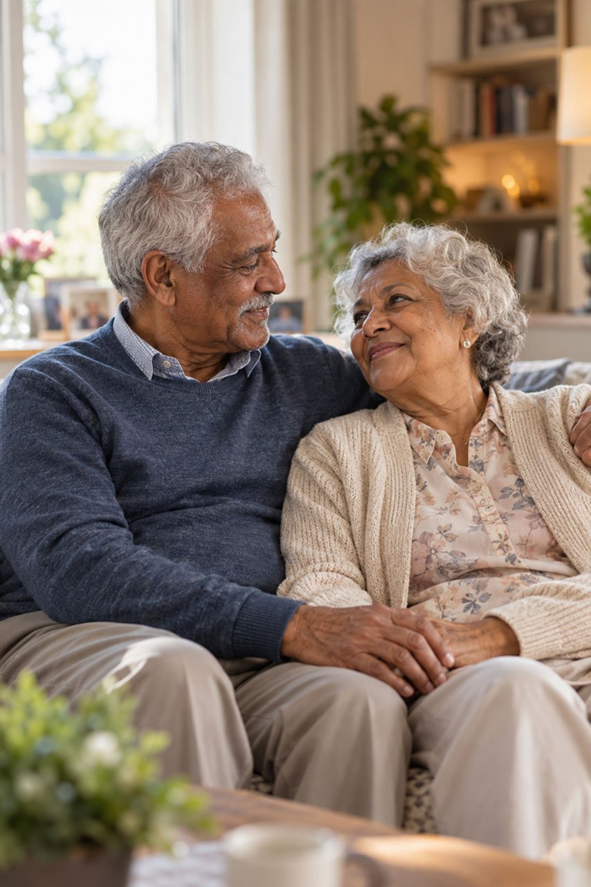 Caregiver supporting elder at home
